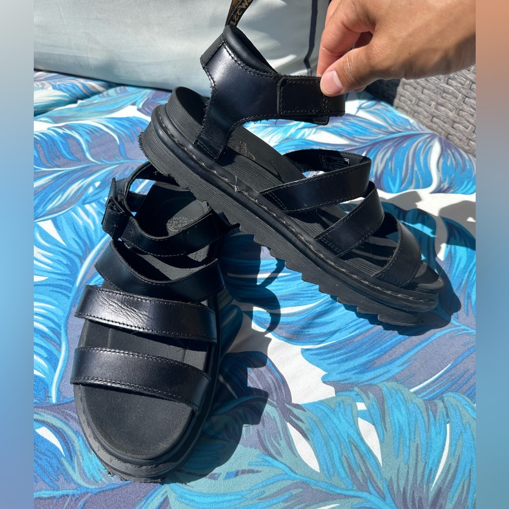 DR. MARTENS Blaire Black gladiator Platform Sandals size 11